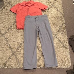 The Children's Place Coral and Gray Kids Matching Set size 14H or XL plus